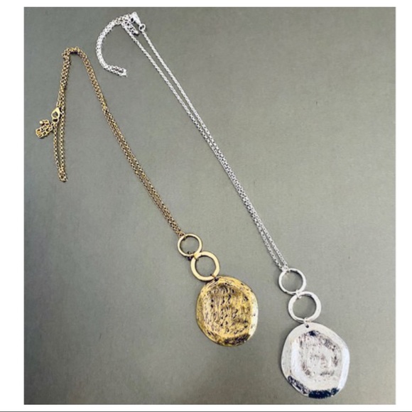 ✨PARIS✨Hammered round unique necklace - Picture 2 of 5